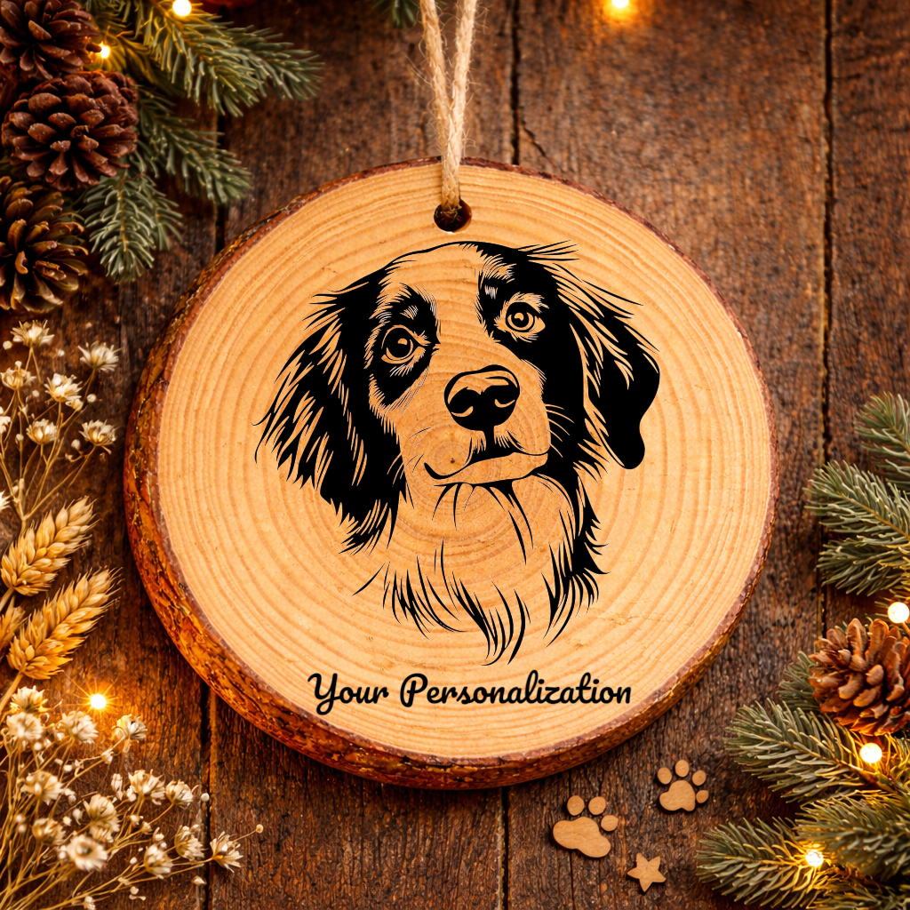 Kooikerhondje Dog Ornament – Rustic Wooden Keepsake