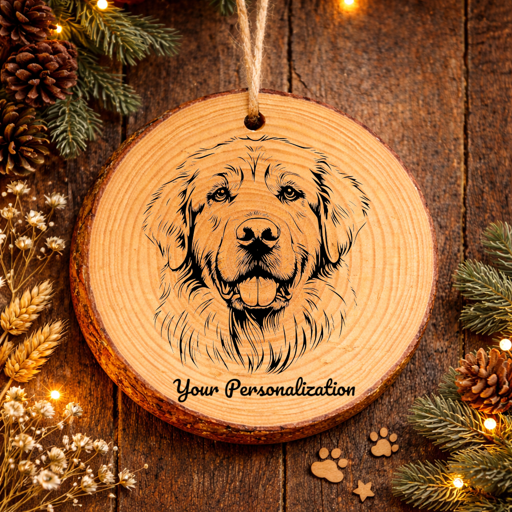 Kuvasz Dog Ornament – Rustic Wooden Keepsake