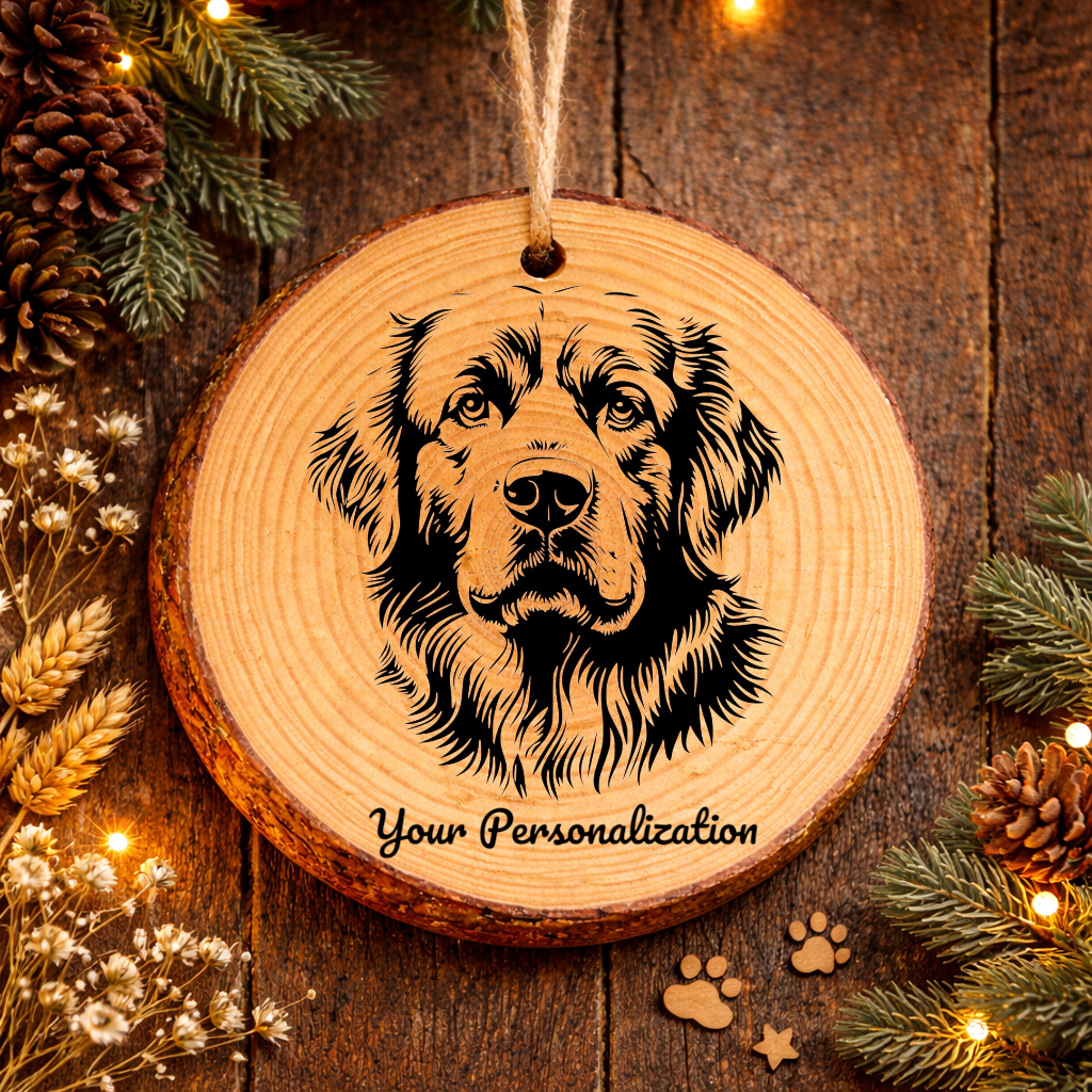 Kuvasz Dog Ornament – Rustic Wooden Keepsake