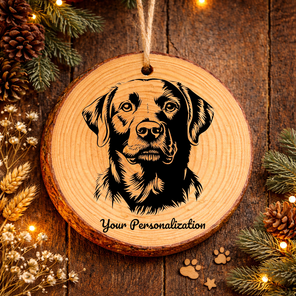 Labrador Retriever Dog Ornament – Rustic Wooden Keepsake