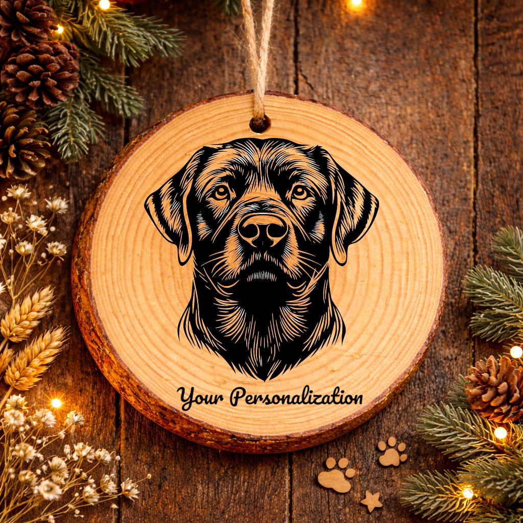 Labrador Retriever Dog Ornament – Rustic Wooden Keepsake