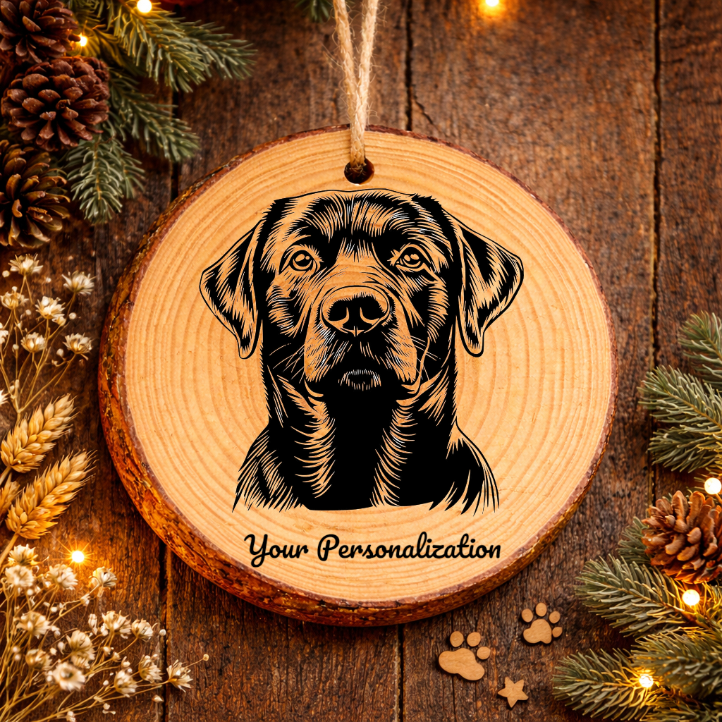 Labrador Retriever Dog Ornament – Rustic Wooden Keepsake