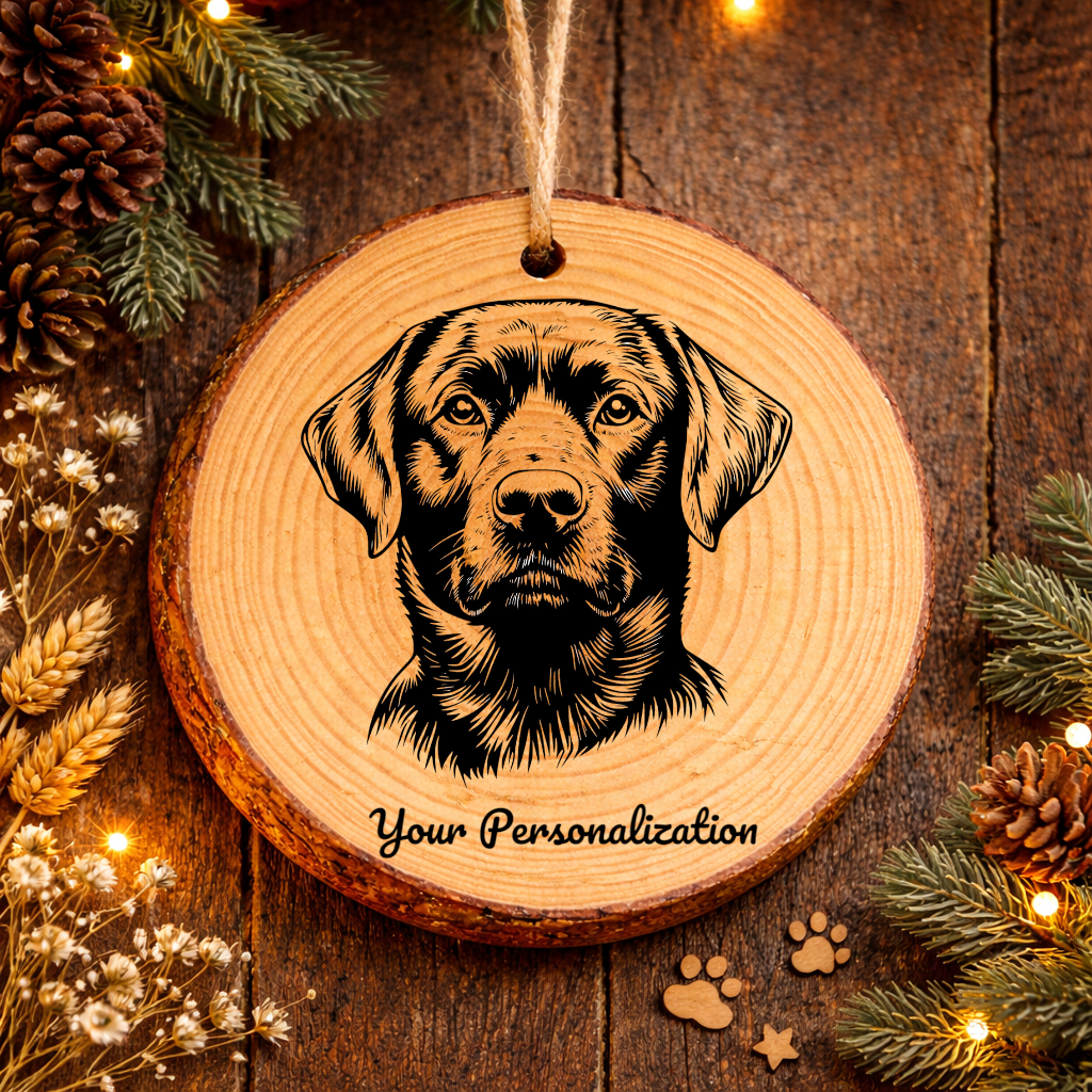 Labrador Retriever Dog Ornament – Rustic Wooden Keepsake