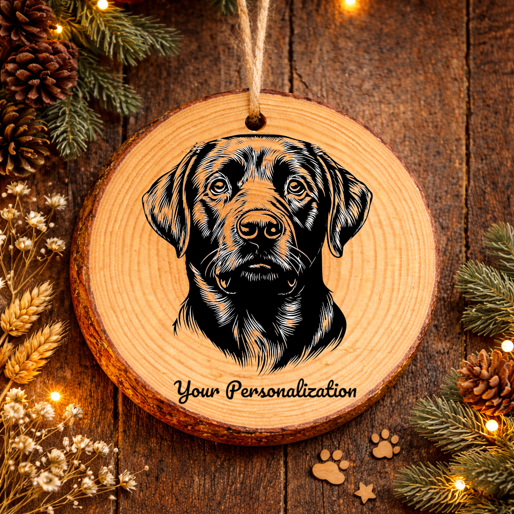Labrador Retriever Dog Ornament – Rustic Wooden Keepsake