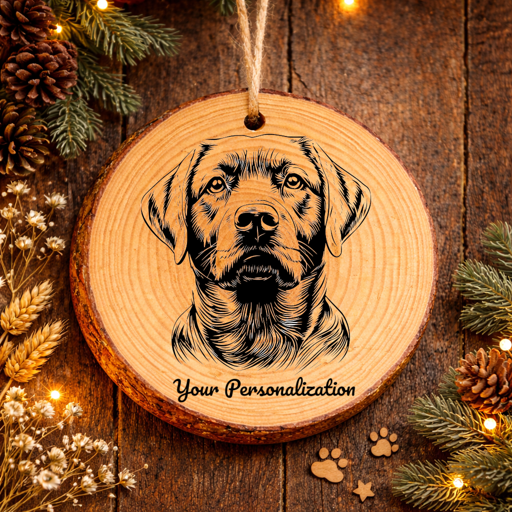 Labrador Retriever Dog Ornament – Rustic Wooden Keepsake