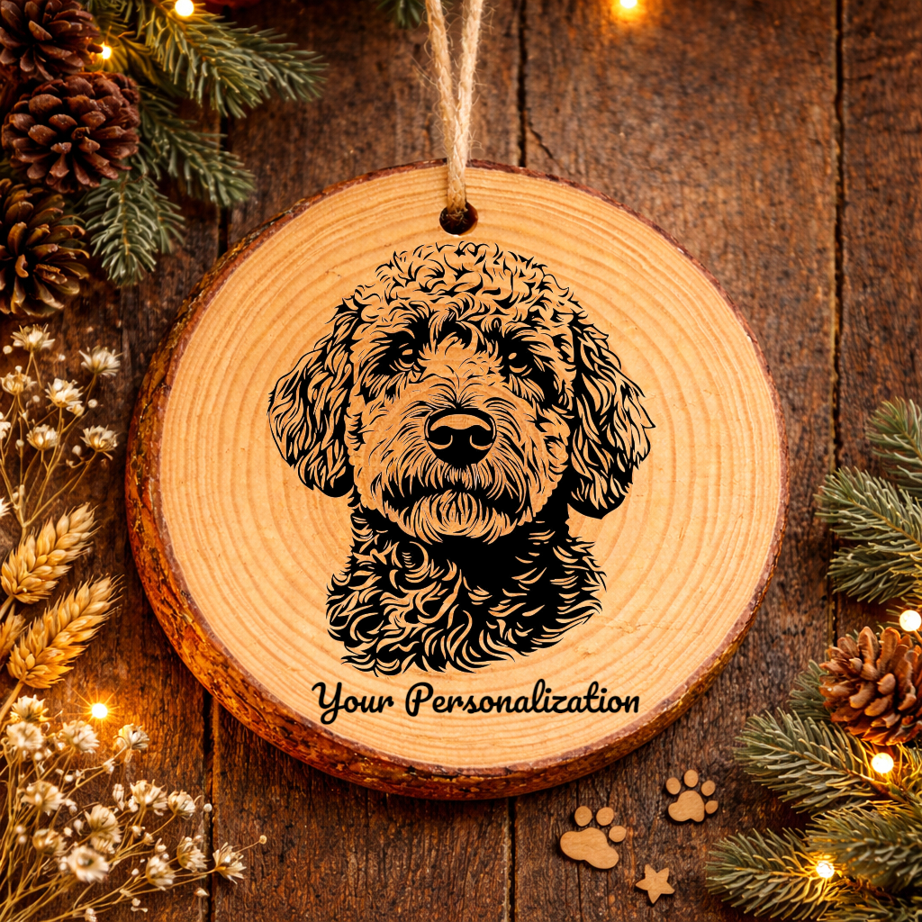 Lagotto Romagnolo Dog Ornament – Rustic Wooden Keepsake