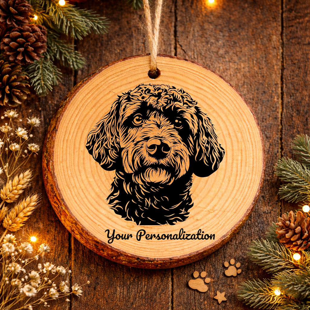 Lagotto Romagnolo Dog Ornament – Rustic Wooden Keepsake