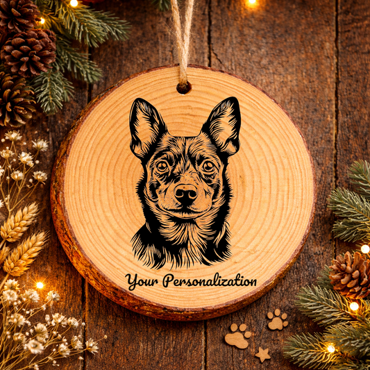 Lancashire Heeler Dog Ornament – Rustic Wooden Keepsake