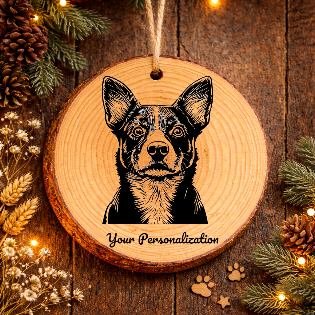 Lancashire Heeler Dog Ornament – Rustic Wooden Keepsake