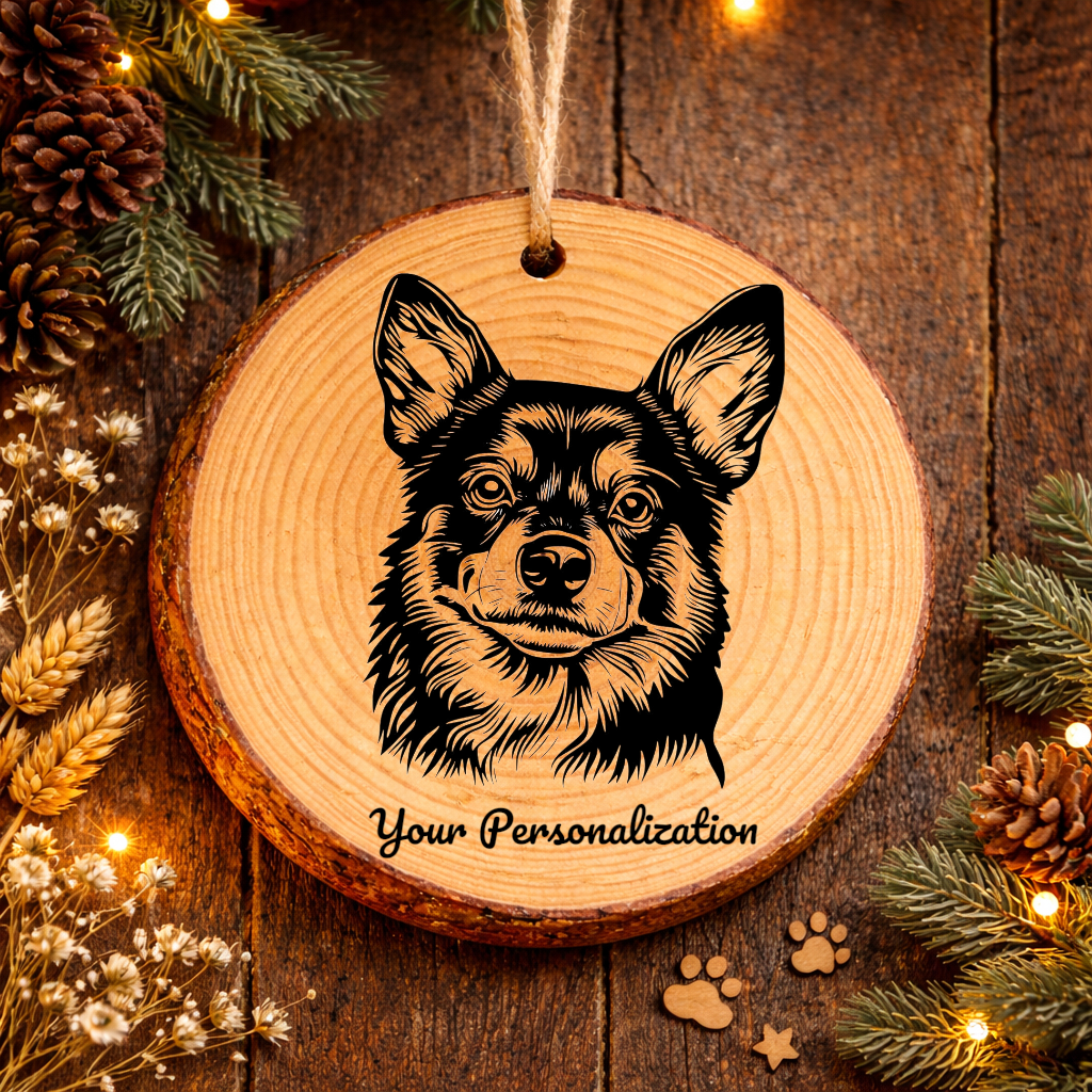 Lancashire Heeler Dog Ornament – Rustic Wooden Keepsake
