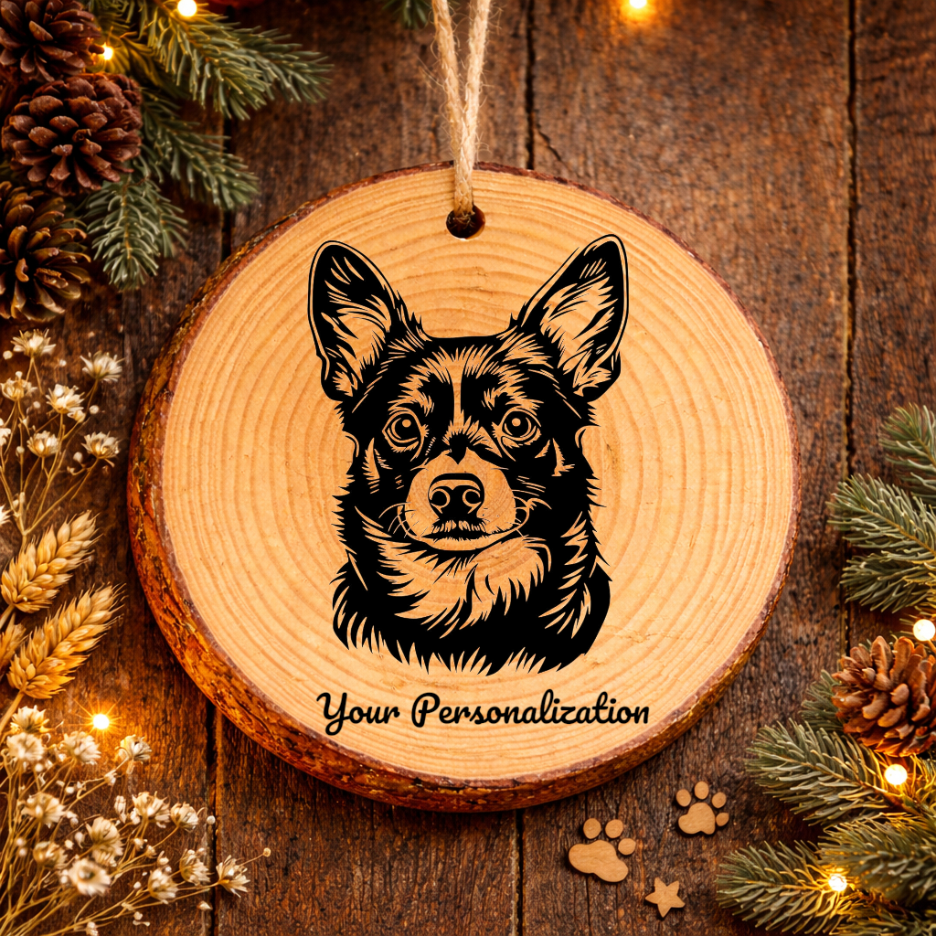 Lancashire Heeler Dog Ornament – Rustic Wooden Keepsake