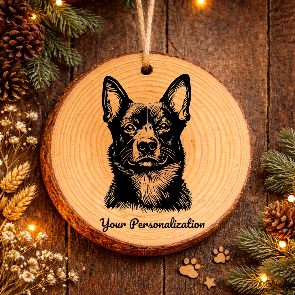 Lancashire Heeler Dog Ornament – Rustic Wooden Keepsake