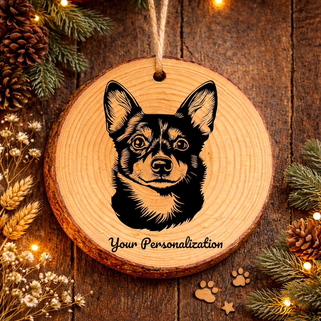 Lancashire Heeler Dog Ornament – Rustic Wooden Keepsake