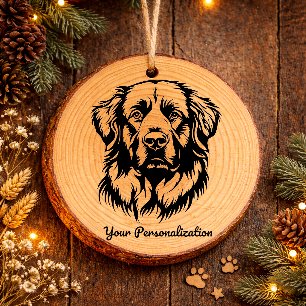 Leonberger Dog Ornament – Rustic Wooden Keepsake