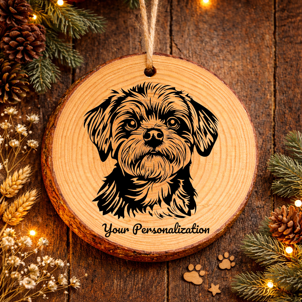 Maltese Dog Ornament – Rustic Wooden Keepsake