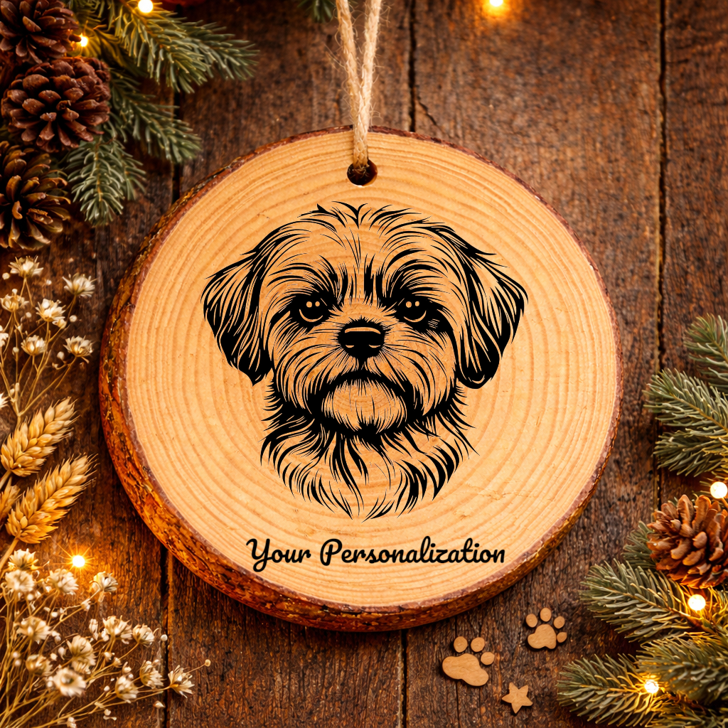 Maltese Dog Ornament – Rustic Wooden Keepsake