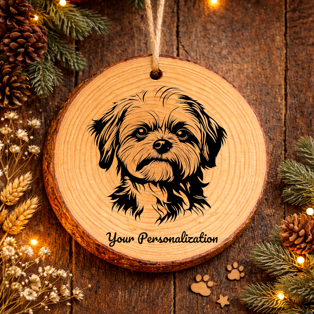 Maltese Dog Ornament – Rustic Wooden Keepsake
