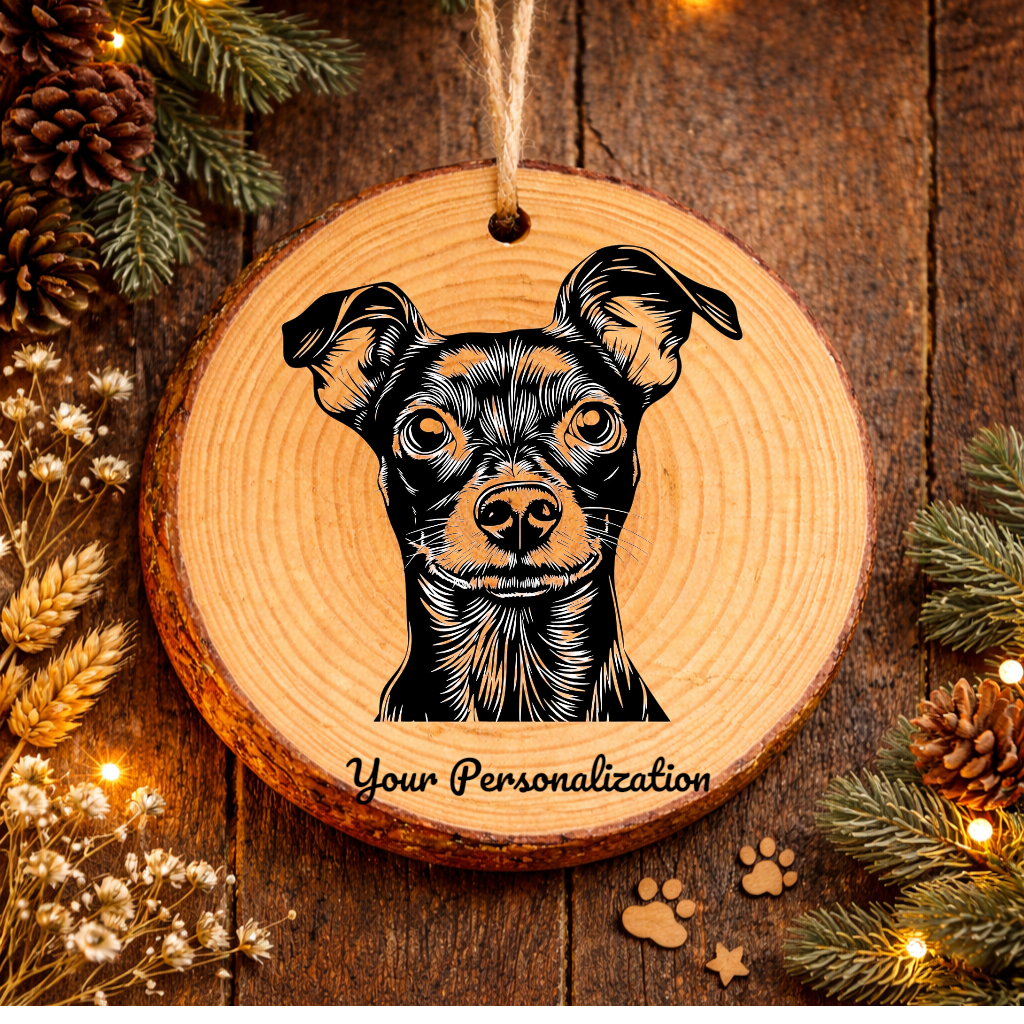 Manchester Terrier Dog Ornament – Rustic Wooden Keepsake