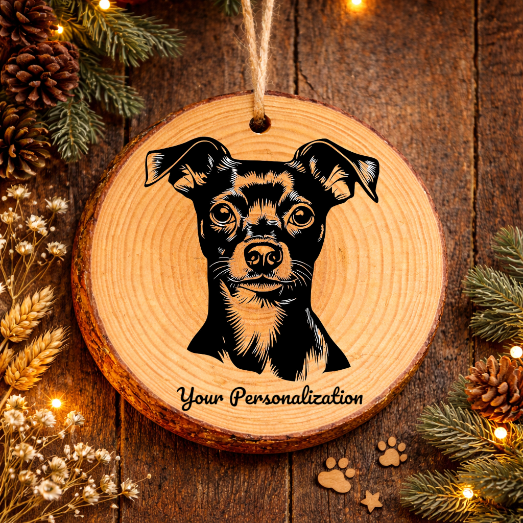 Manchester Terrier Dog Ornament – Rustic Wooden Keepsake