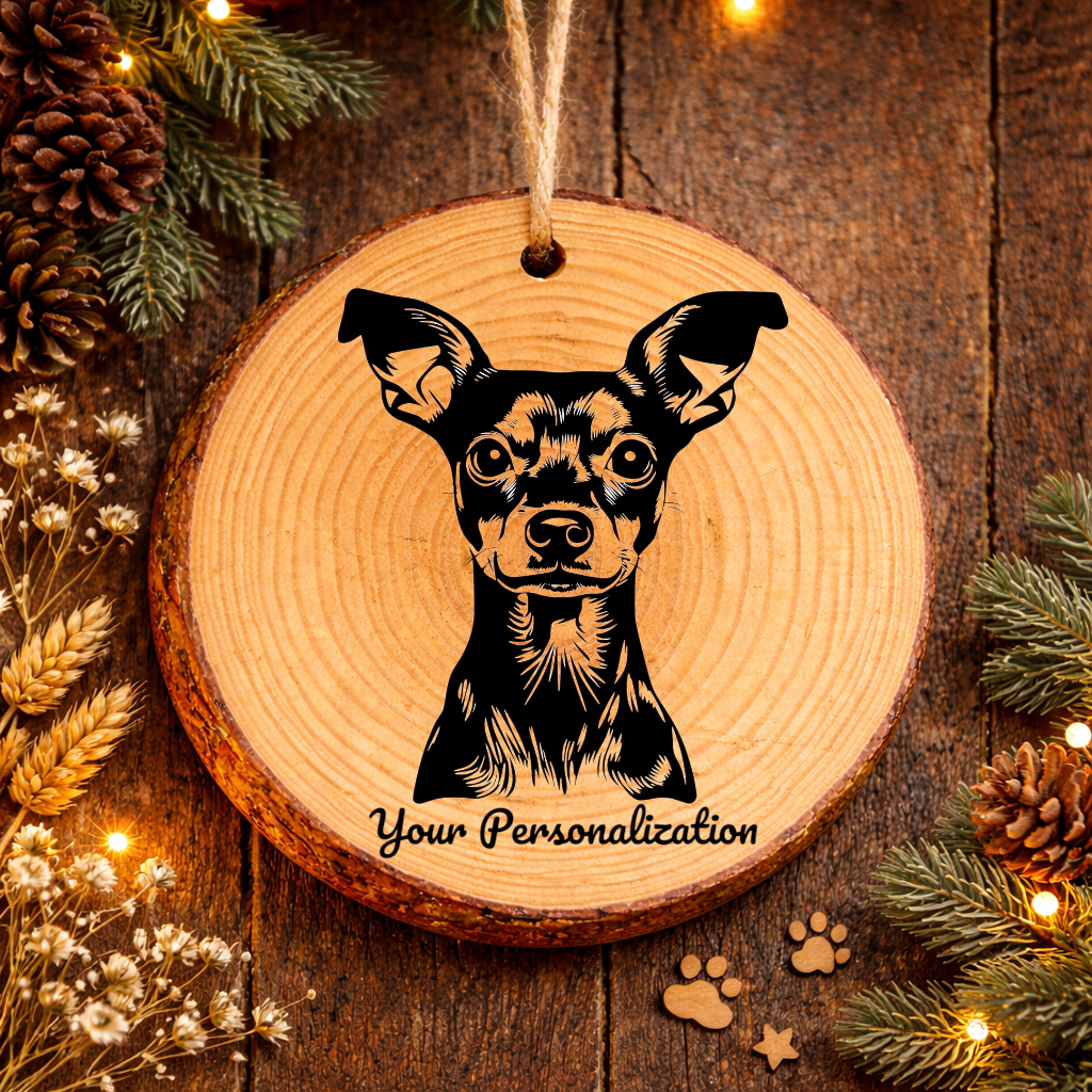 Manchester Terrier Dog Ornament – Rustic Wooden Keepsake