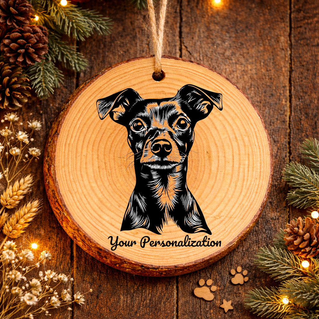 Manchester Terrier Dog Ornament – Rustic Wooden Keepsake