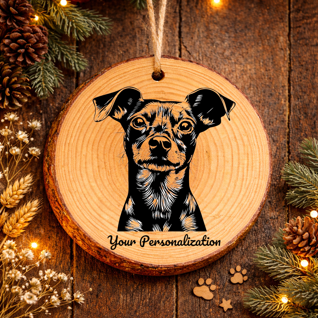 Manchester Terrier Dog Ornament – Rustic Wooden Keepsake