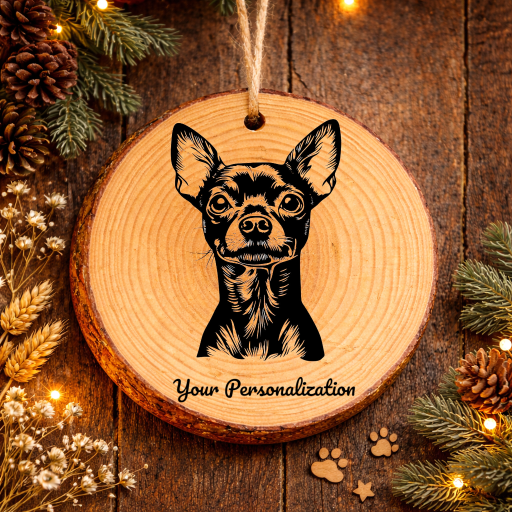 Miniature Pinscher Dog Ornament – Rustic Wooden Keepsake