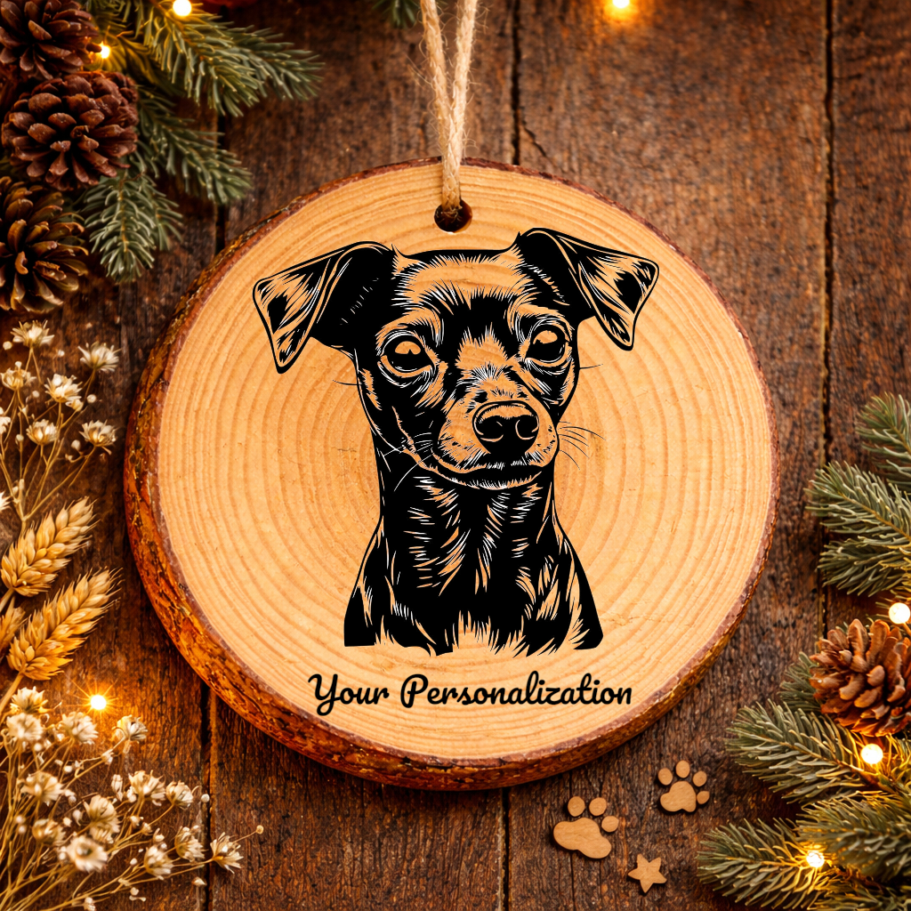 Miniature Pinscher Dog Ornament – Rustic Wooden Keepsake
