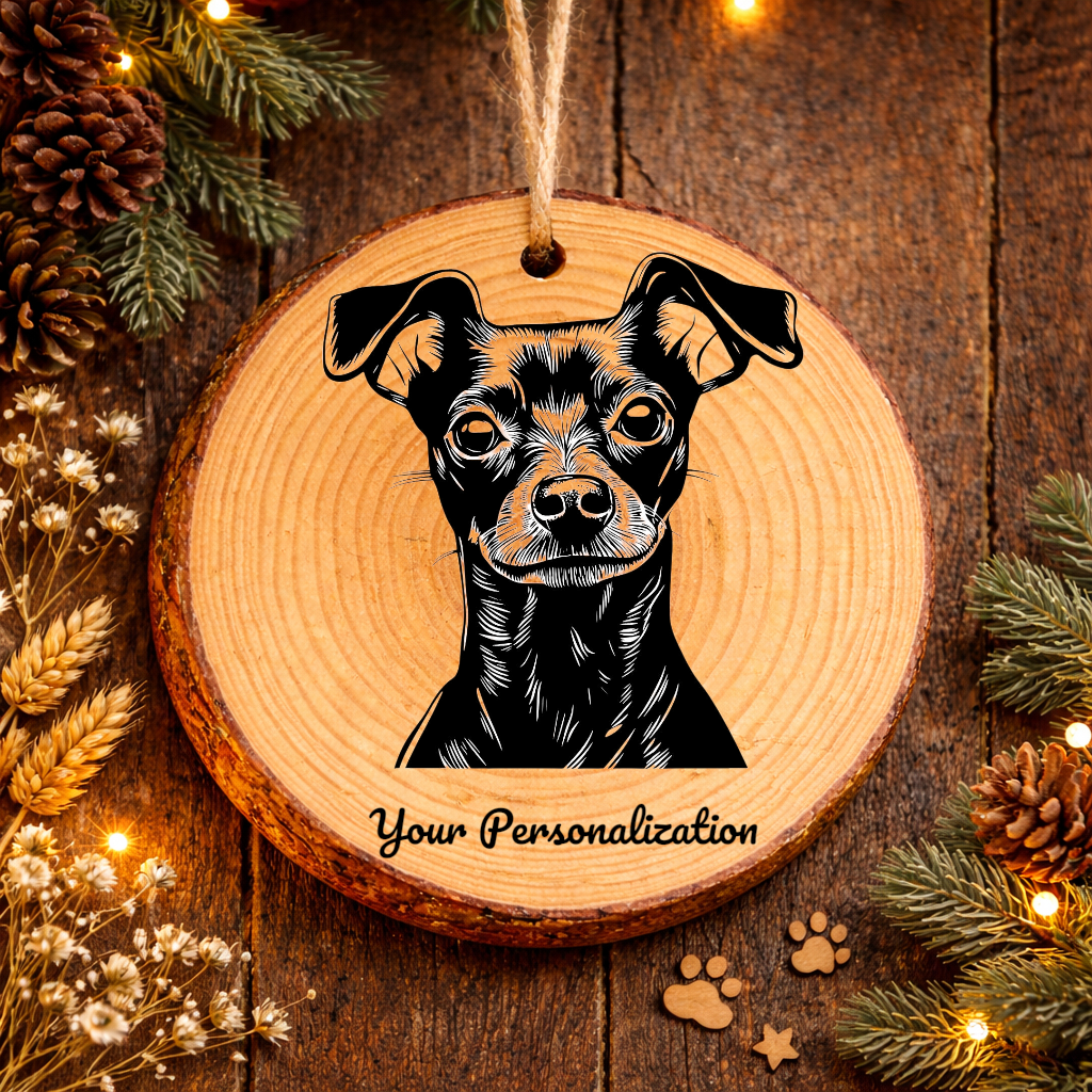 Miniature Pinscher Dog Ornament – Rustic Wooden Keepsake
