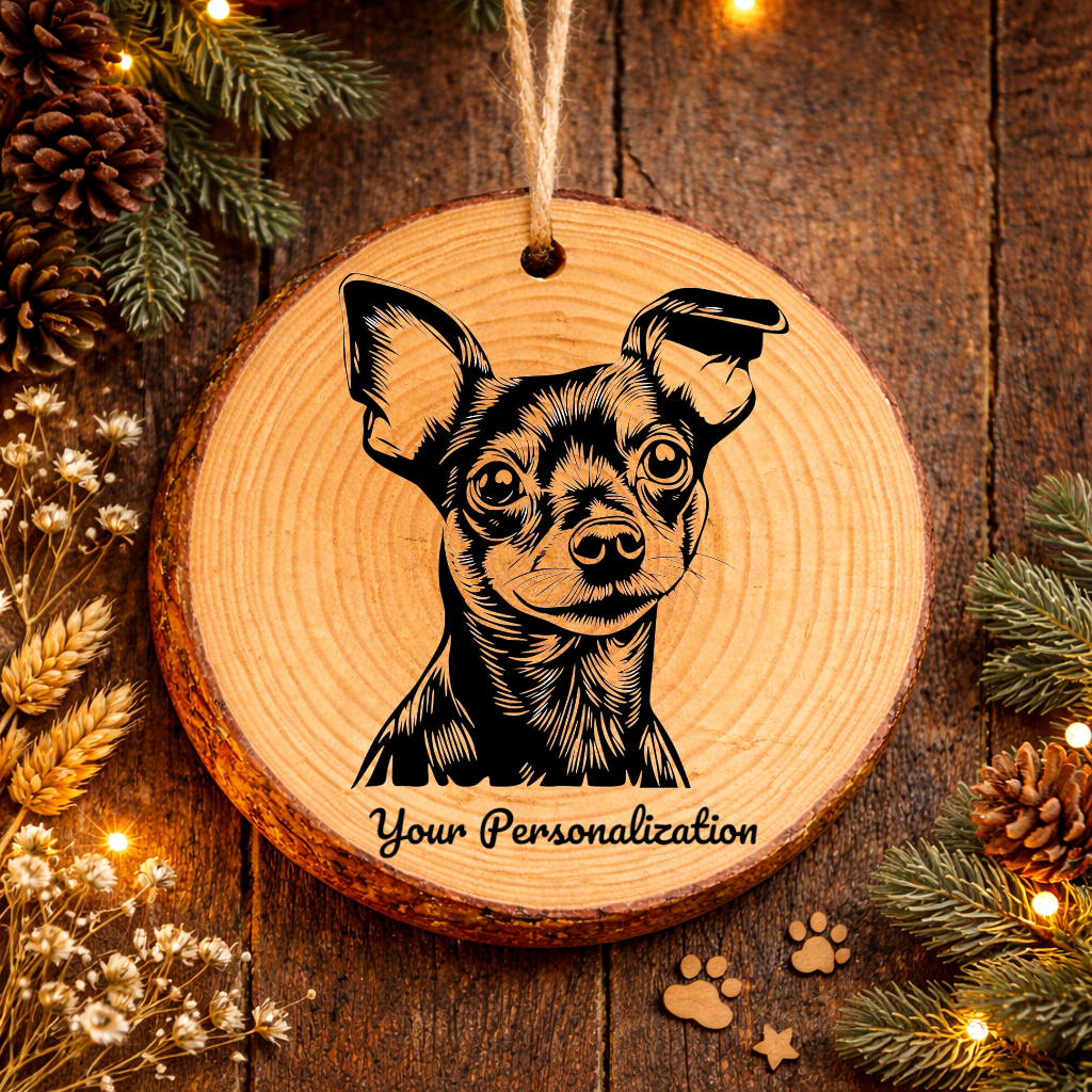 Miniature Pinscher Dog Ornament – Rustic Wooden Keepsake