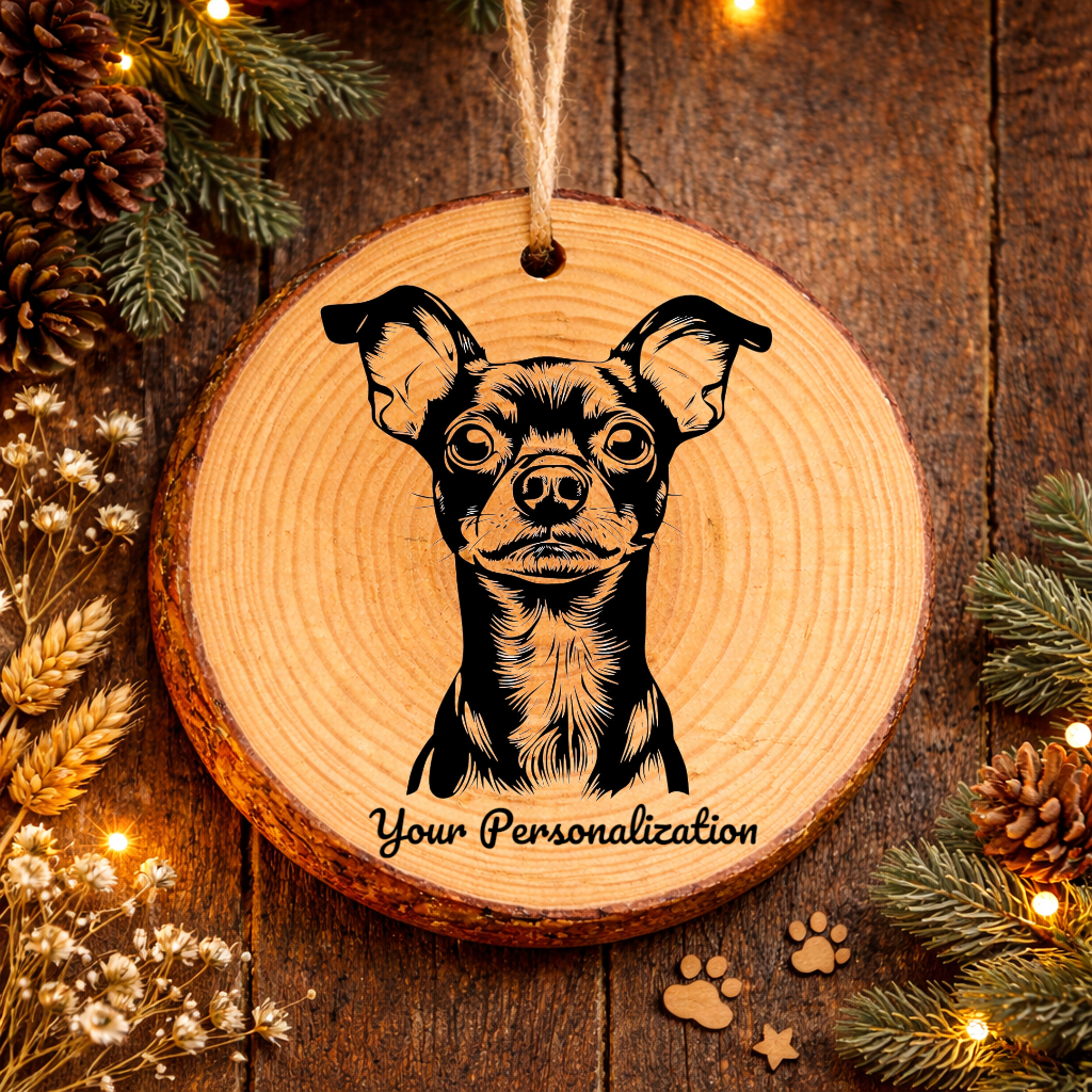 Miniature Pinscher Dog Ornament – Rustic Wooden Keepsake
