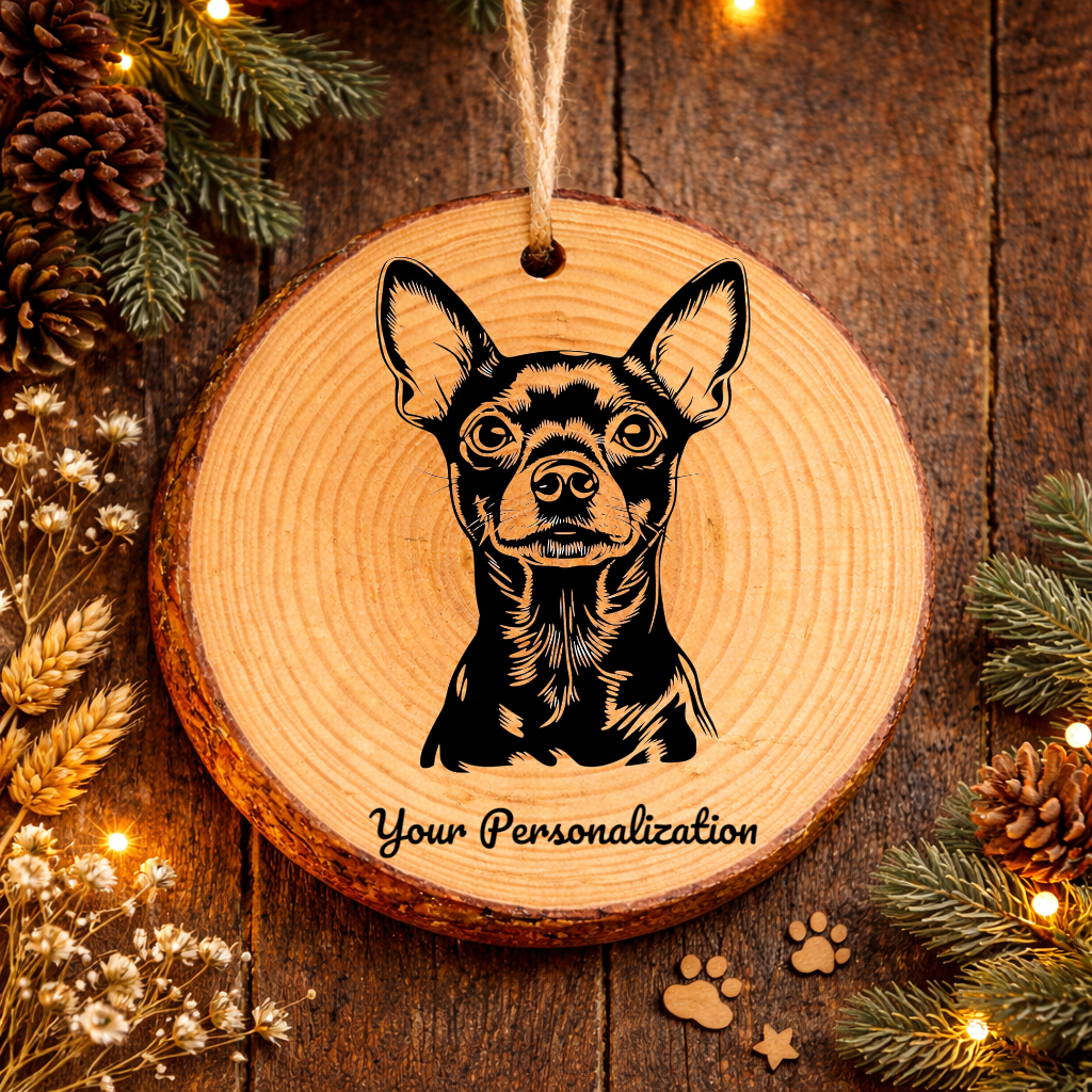 Miniature Pinscher Dog Ornament – Rustic Wooden Keepsake