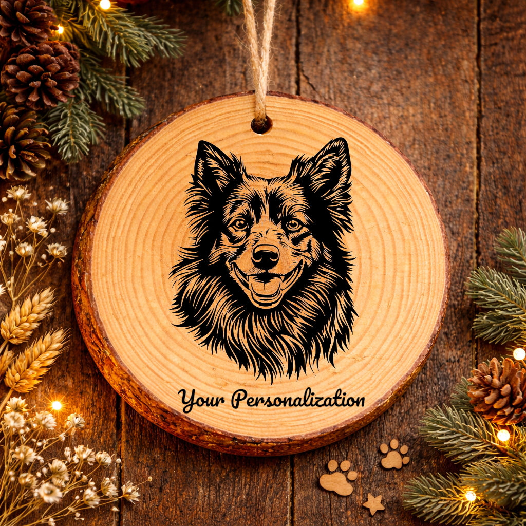 Mudi Dog Ornament – Rustic Wooden Keepsake