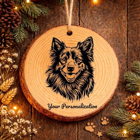 Mudi Dog Ornament – Rustic Wooden Keepsake