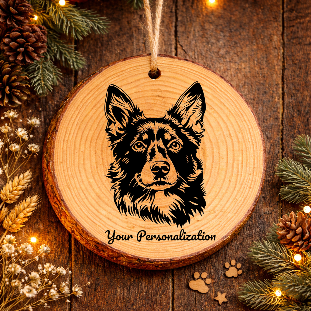 Mudi Dog Ornament – Rustic Wooden Keepsake
