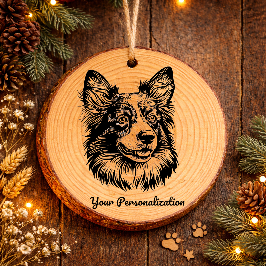 Mudi Dog Ornament – Rustic Wooden Keepsake