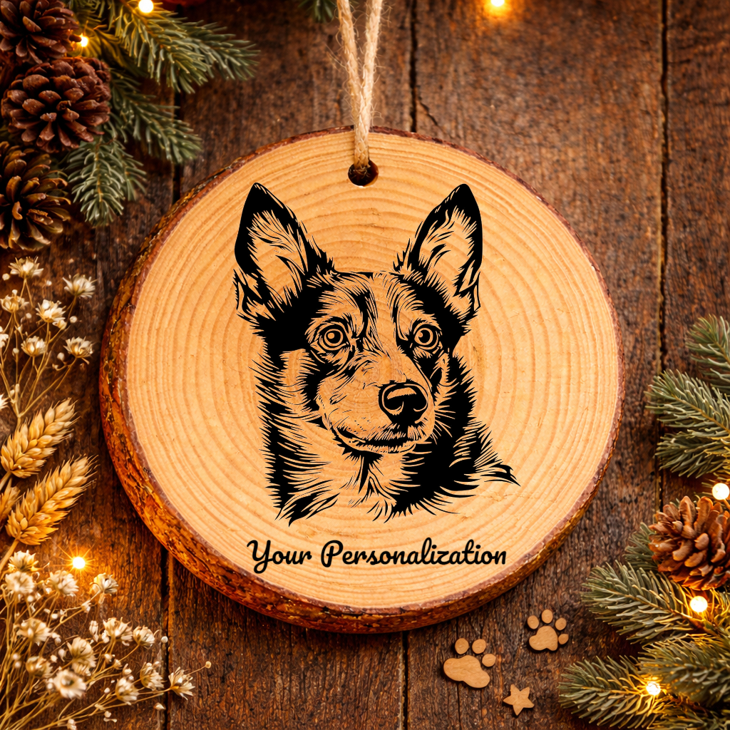 Mudi Dog Ornament – Rustic Wooden Keepsake
