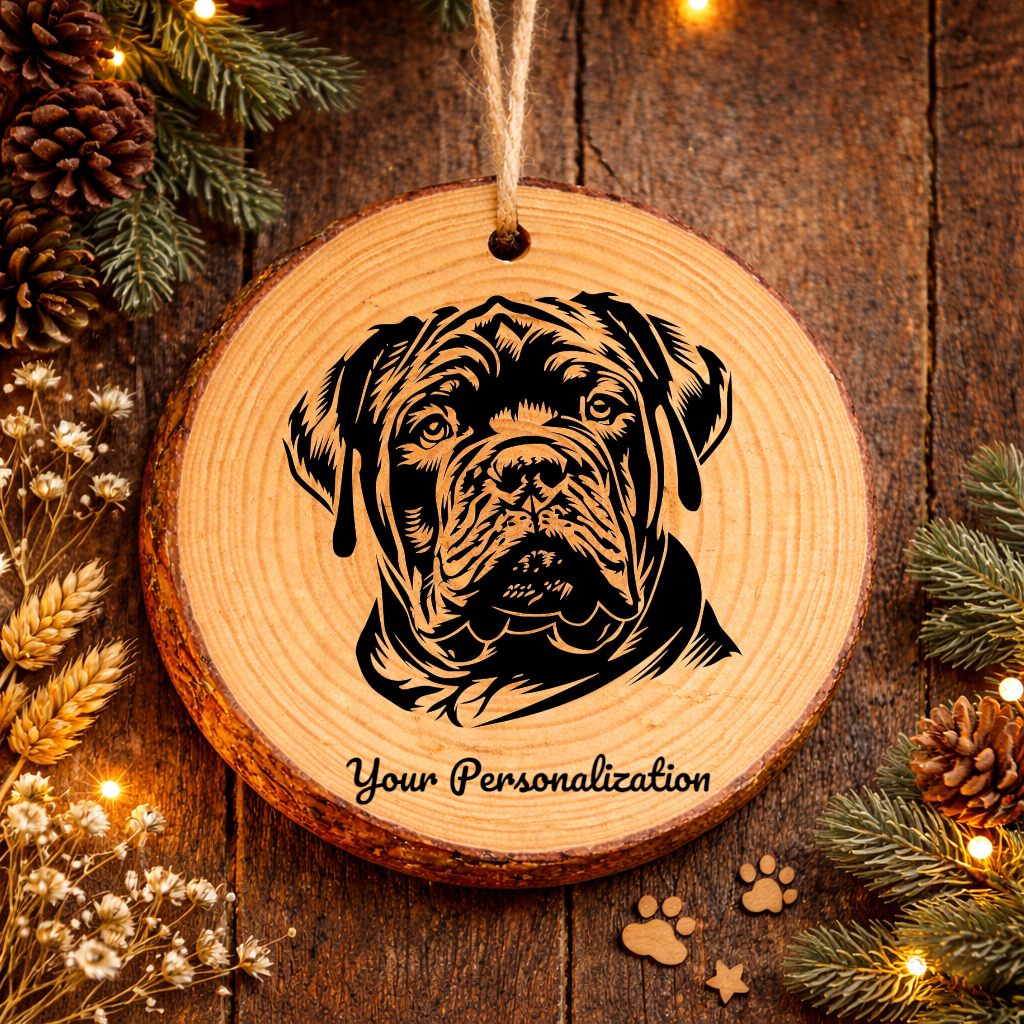 Neapolitan Mastiff Dog Ornament – Rustic Wooden Keepsake