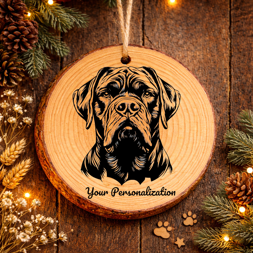 Neapolitan Mastiff Dog Ornament – Rustic Wooden Keepsake