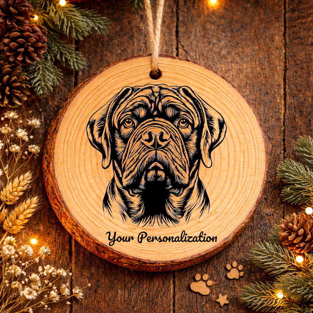 Neapolitan Mastiff Dog Ornament – Rustic Wooden Keepsake