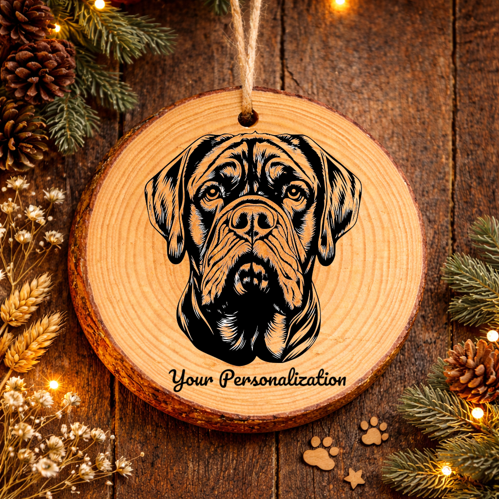 Neapolitan Mastiff Dog Ornament – Rustic Wooden Keepsake