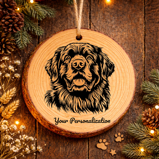 Newfoundland Dog Ornament – Rustic Wooden Keepsake