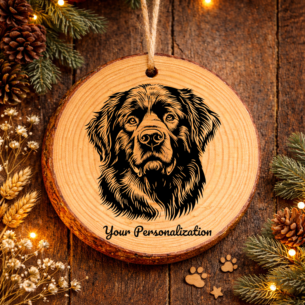 Newfoundland Dog Ornament – Rustic Wooden Keepsake