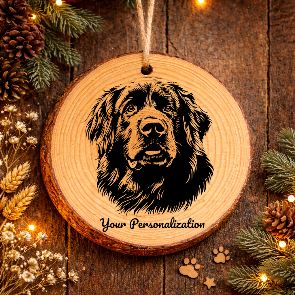 Newfoundland Dog Ornament – Rustic Wooden Keepsake