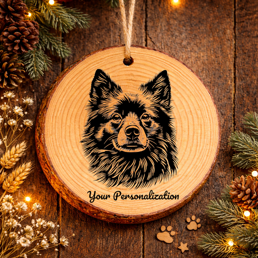Norwegian Buhund Dog Ornament – Rustic Wooden Keepsake