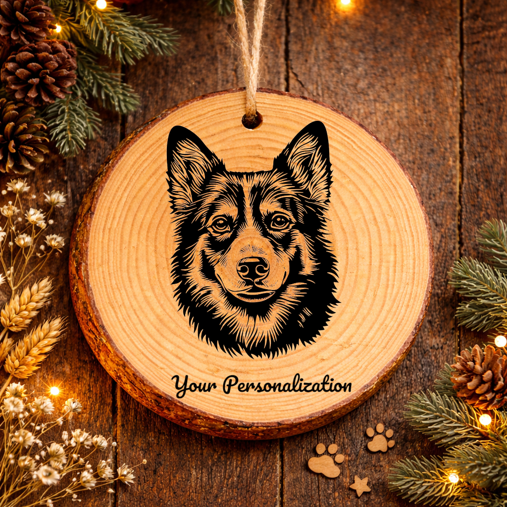 Norwegian Lundehund Dog Ornament – Rustic Wooden Keepsake