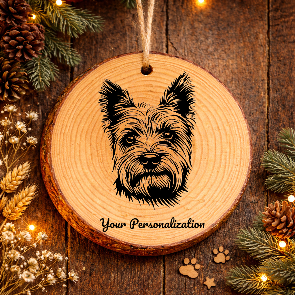 Norwich Terrier Dog Ornament – Rustic Wooden Keepsake