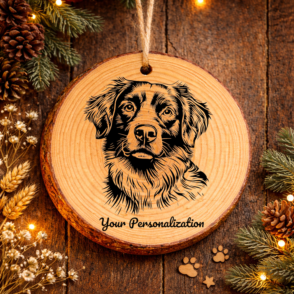 Nova Scotia Duck Tolling Retriever Dog Ornament – Rustic Wooden Keepsake