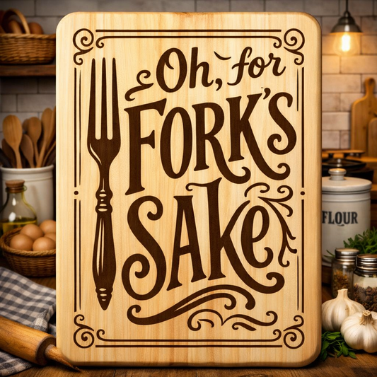 “Oh, For Forks Sake” Engraved Kitchen Board