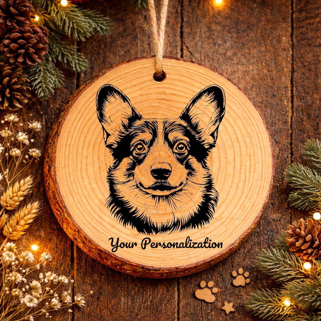 Pembroke Welsh Corgi Dog Ornament – Rustic Wooden Keepsake